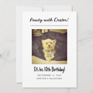 Fête d'anniversaire de chien - Invitation amusante