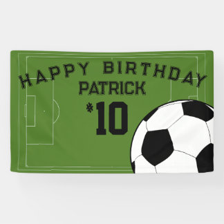 Fête d'anniversaire de football bannière personnal