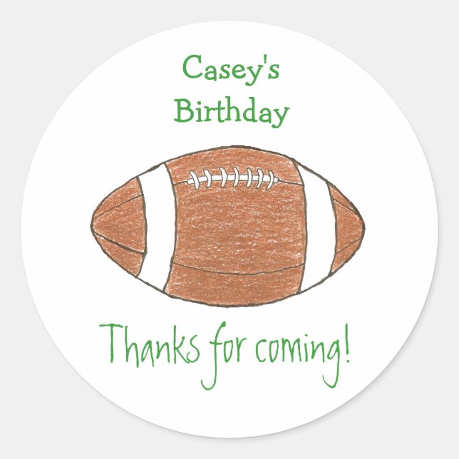 Fête d'anniversaire de football pour étiquette (Devant)
