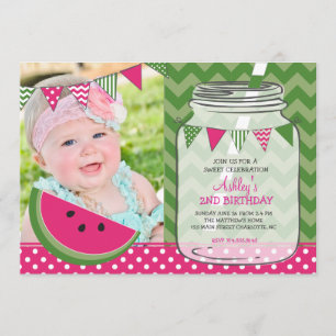 Fête d'anniversaire de la pastèque Invitation