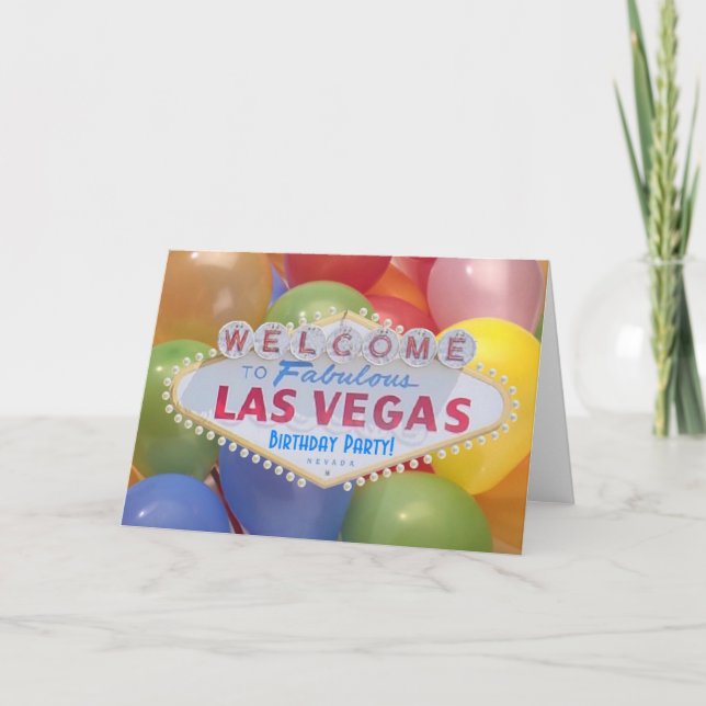 Fête d'anniversaire de Las Vegas ! Carte de (Devant)