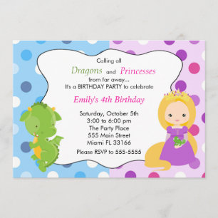 Fête d'anniversaire de princesse Invitation Girl