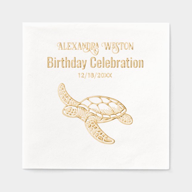 Fête d'anniversaire de tortue marine Célébration # (Recto)