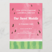 Fête d'anniversaire de Watermelon Invitation Melon
