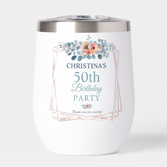 Fête d'anniversaire des 50 ans aux fleurs bleues a (Avant)
