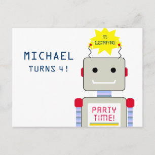 Fête d'anniversaire des robots, invitations par ca