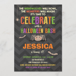 Fête d'anniversaire d'Halloween Invitation Costume