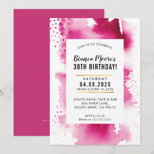 FÊTE D'ANNIVERSAIRE INVITATION moderne aquarelle r