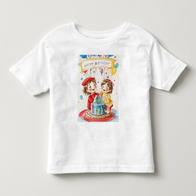 Fête D'Anniversaire Pour T-Shirt Twins (Todler) (Devant)