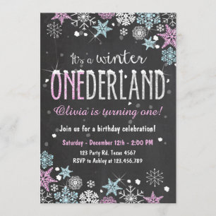 Fête d'anniversaire Winter Onederland invitation G