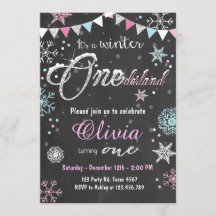 Fête d'anniversaire Winter Onederland invitation G