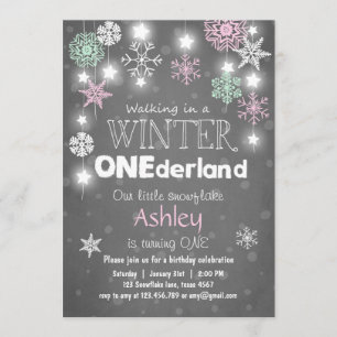 Fête d'anniversaire Winter Onederland invitation M