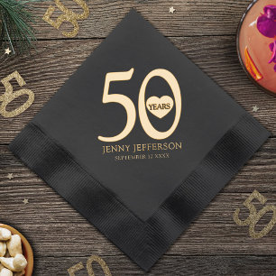 Fête de 50 ans sur le thème noir et or personnalis