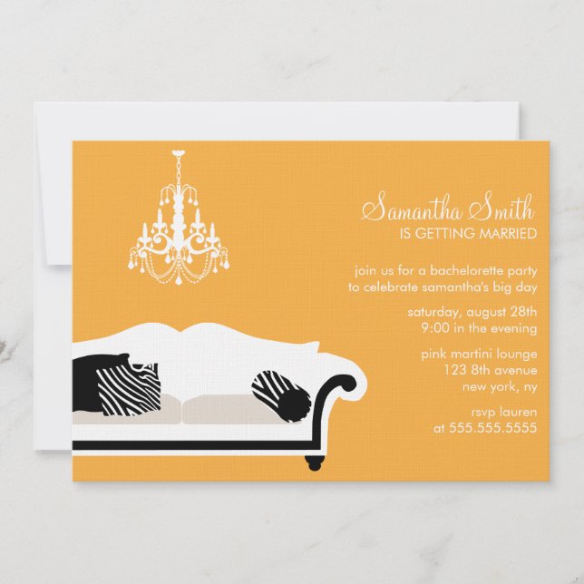 Fête de bachelorette moderne ou Invitations de Fêt (Devant)