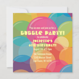 Fête de bulle colorée Invitation Anniversaire