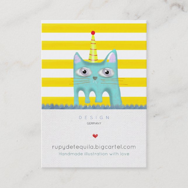 Fête de cartes d'anniversaire au chat (Devant)