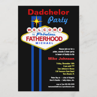 Fête de Dadchelor - Invitations de douches de Dadd