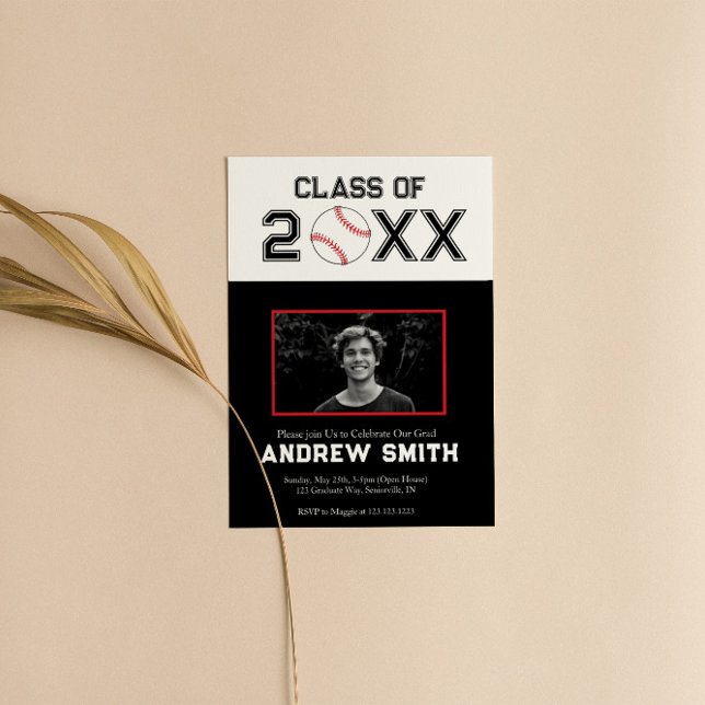 Fête De Graduation De Baseball Invitation Classe D (Créateur téléchargé)