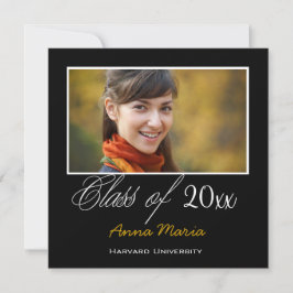 Fête de graduation Photo Gold Invitation
