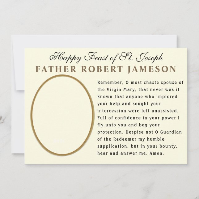 Fête de la carte de prière commémorative catholiqu (Devant)