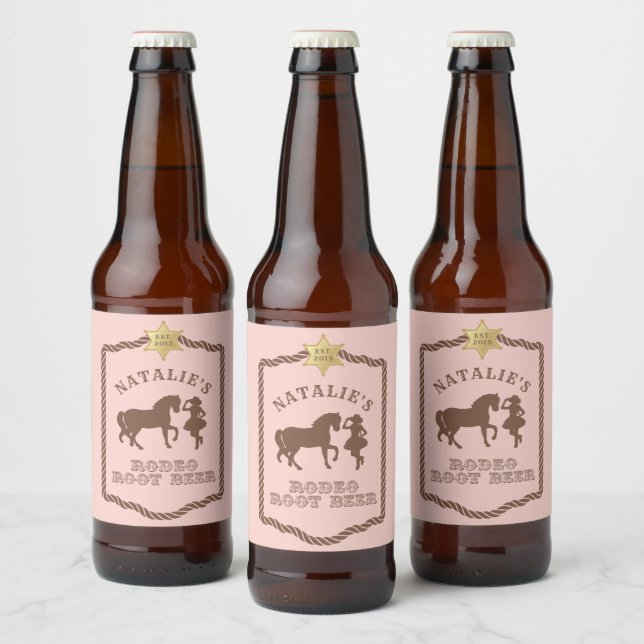 Fête de la cowgirl | Étiquette de bouteille de biè (Bouteilles)