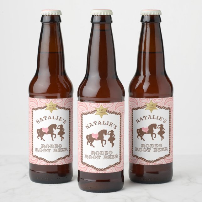 Fête de la cowgirl | Étiquette de bouteille de biè (Bouteilles)