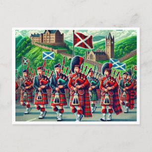 Fête de la fête du Tartan - Carte postale 16 bits