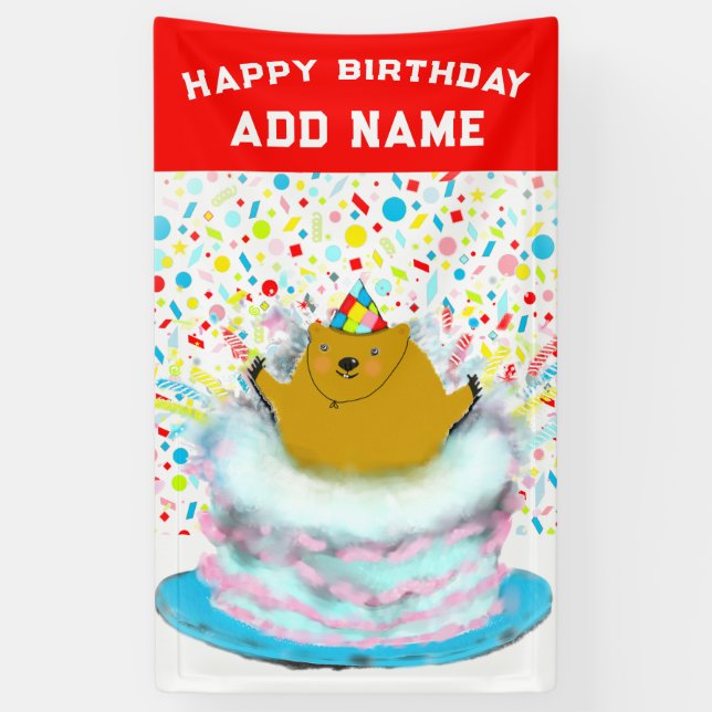 Fête de la marmotte créative Bannière d'anniversai (Vertical)