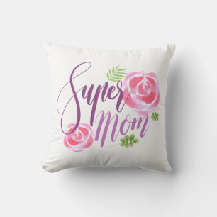 Fête de la mère de Super Maman Coussin décoratif