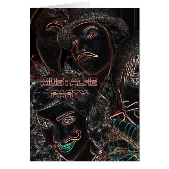 fête de la moustache : staches de néon (Devant)