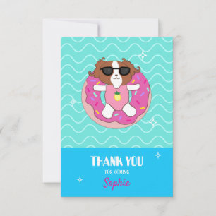 Fête de la piscine personnalisée Theme Merci Carte
