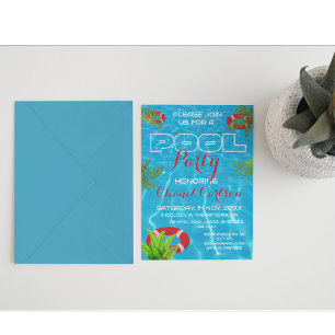 Fête de la piscine tropicale   Invitation d'été
