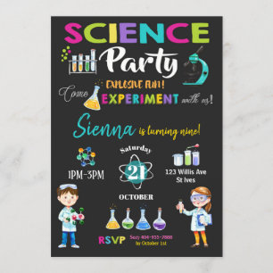 Fête de la science Mad Anniversaire Invitation Gir