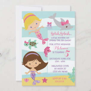 Fête de la sirène / Invitation d'anniversaire de l