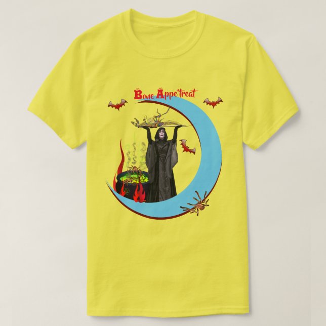 Fête de la sorcière jaune (Unisex) T-shirt d'Hallo (Design devant)