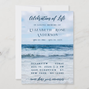 Fête de la vie Funéraire Photographie Invitation