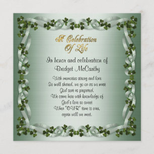 Fête de la vie Invitation Arrière - plan irlandais