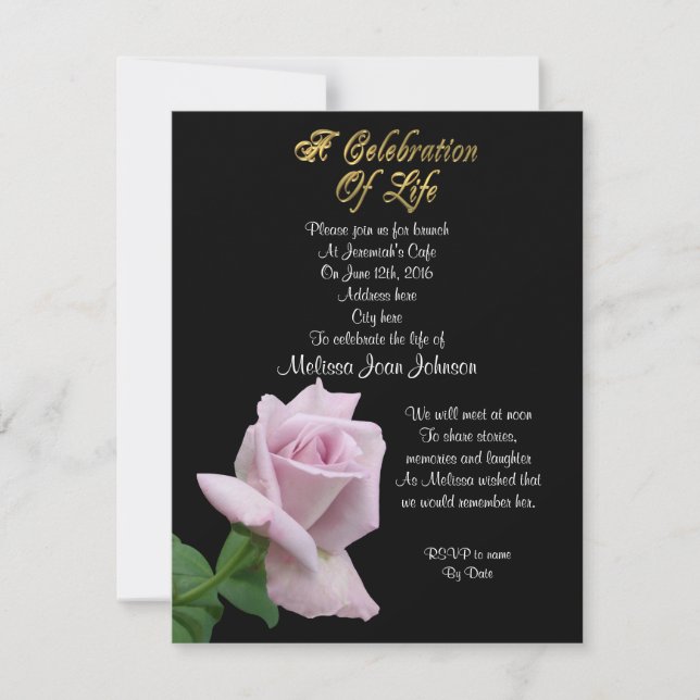 Fête de la vie Invitation lavande rose (Devant)