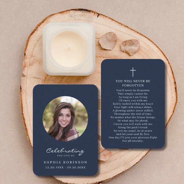 Fête de la vie Photo Funérailles Carte de prière b (Créateur téléchargé)