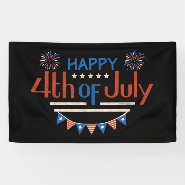 Fête de l'indépendance du 4 juillet Bannière en vi (Horizontal)