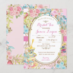 Fête de l'mariée Floral Tea Party Invitation