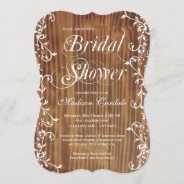Fête de l'mariée rustique en bois de Invitation