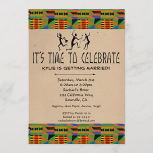 Fête de l'mariée Tribal Safari Invitation - Kente 