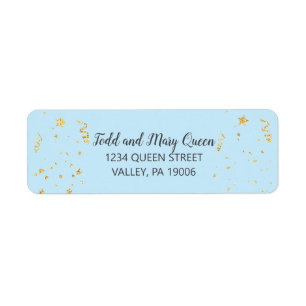 Fête de l'or sur les étiquettes d'adresse de retou