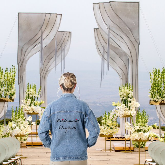 Fête de Mariage de Bridesmaid personnalisée (Personalized Bridesmaid Wedding Bachelorette Party Denim Jacket)