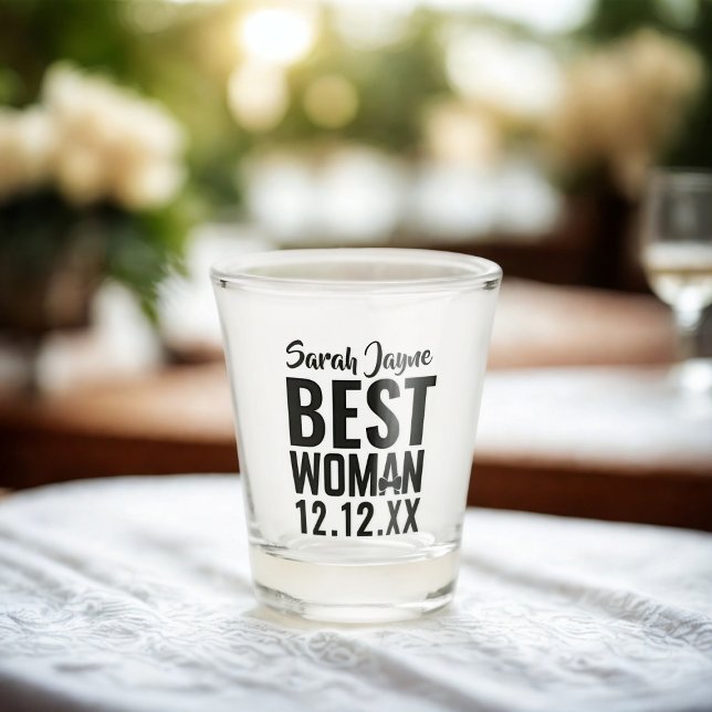 Fête De Mariage Favoriser Le Verre Tiré Pour La Me (For the Best Woman in your wedding party. Just add her name and your wedding date)