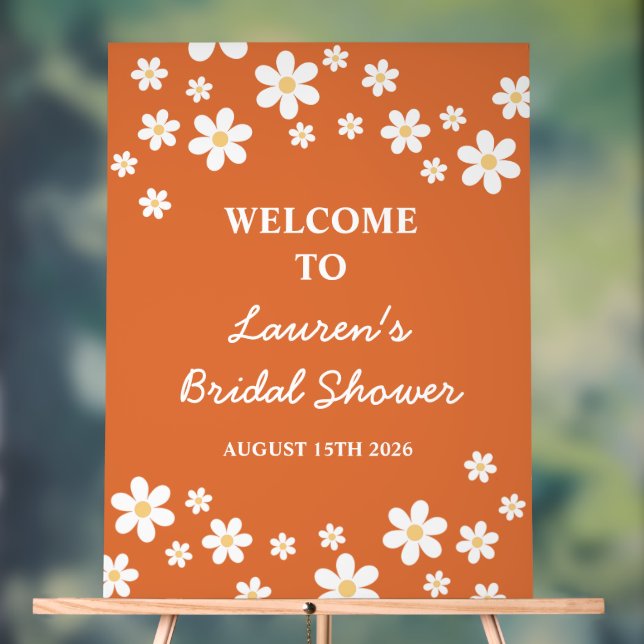 Fête de mariage rétro Daisy Orange Brûlé (Neutre)