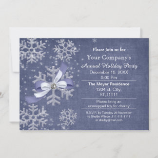 Fête de neige bleue Invitation à la soirée de vaca