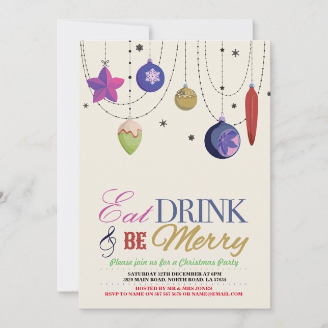 Fête de Noël Arbre Joyeux Noël Invitation de fête (Devant)