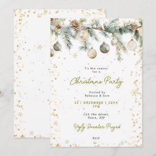 Fête de Noël baubles pin invitation